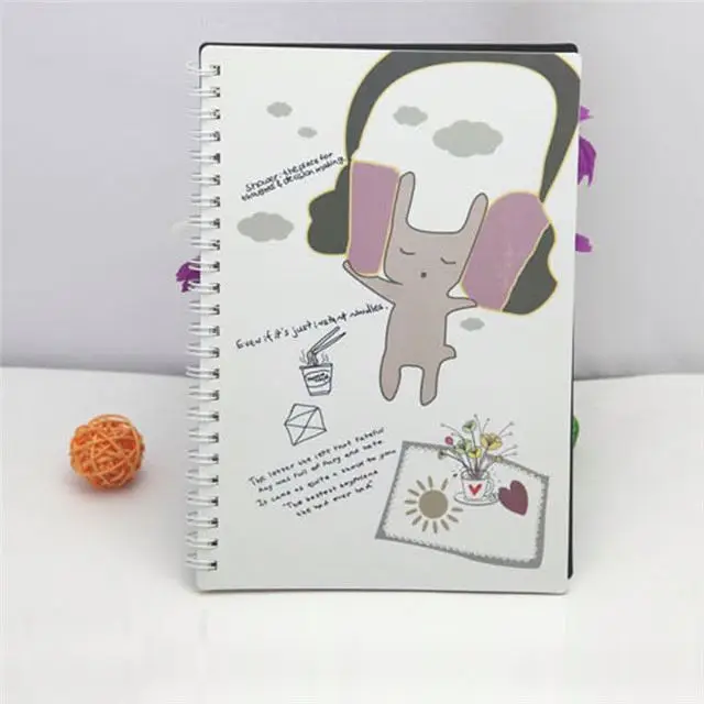 papeleria  Design Paper A4 Ring Bound 70 Sheet Personalize Wide Lined Spiral Notebook
