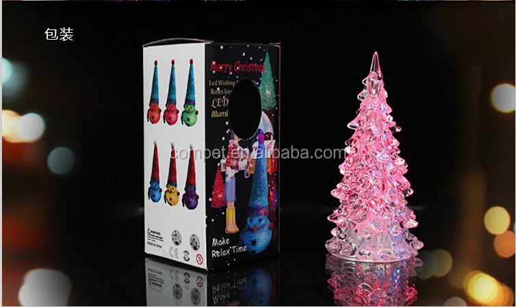 Luminous night market stalls selling toys colorful Crystal acrylic Christmas tree