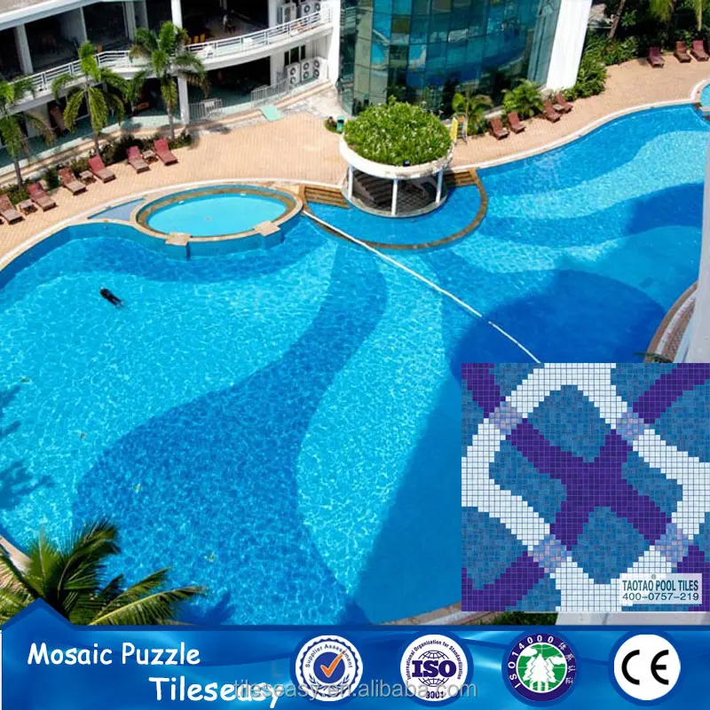 All Kinds Blue Mosaic Flower Patterns for Swimming Pool Decorative