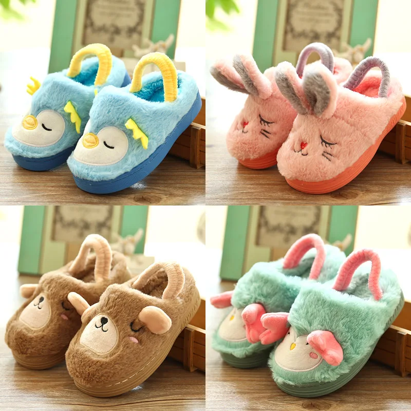 
Lovely Cartoon Toddler Baby Slippers Kids Slippers Boys Girls Cotton Shoes Winter Warm Comfortable Children Home Slippers 