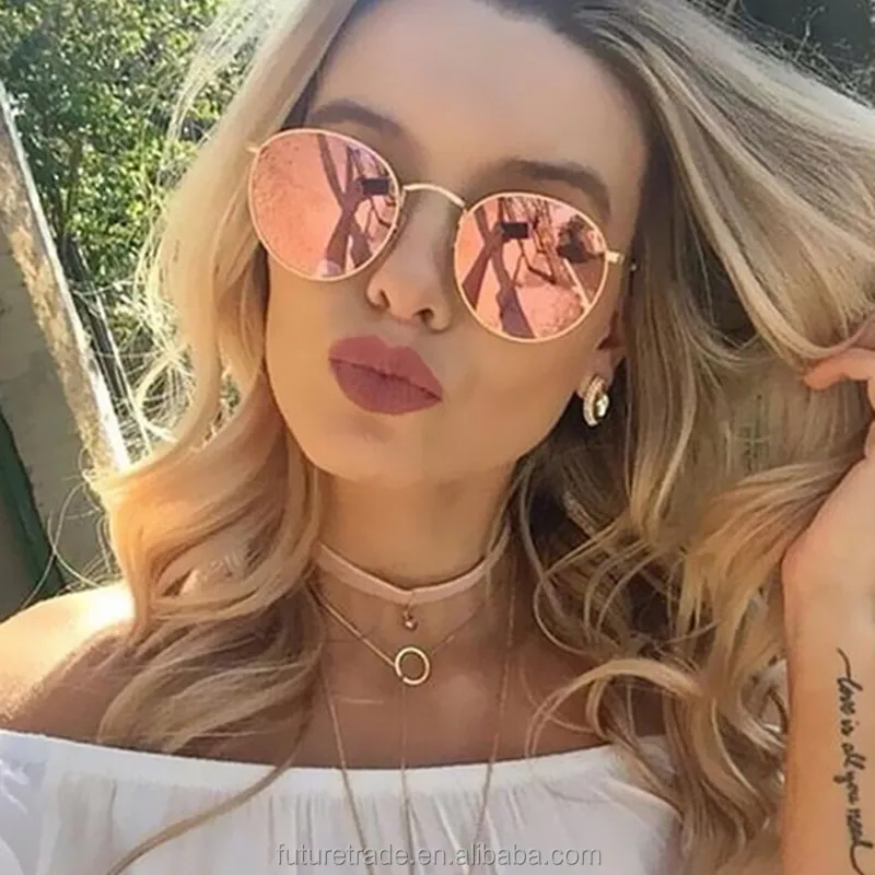 
120 women luxury round lens sunglasses metal frame fashion sunglasses newest 2020 black round sunglasses for women 