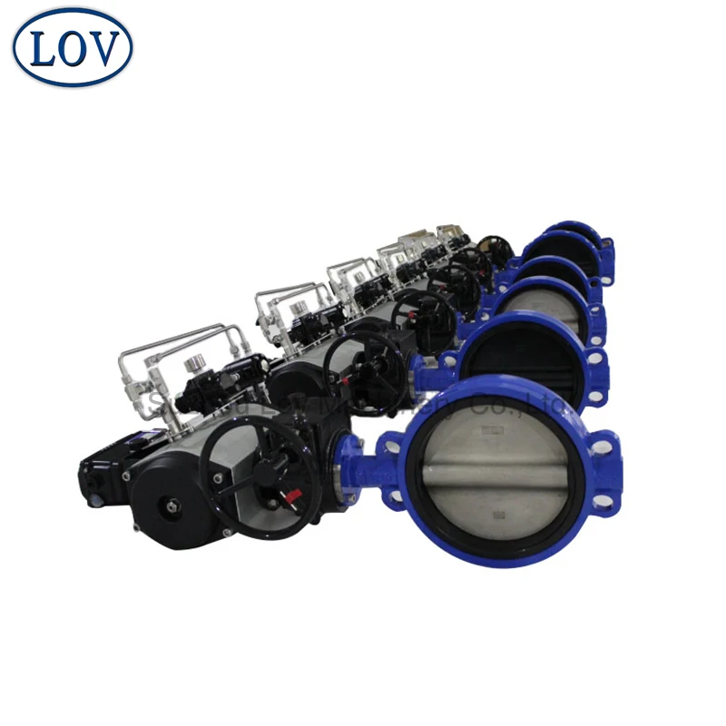 Rortork Air Pneumatic Actuator Halar Disc Surface Butterfly Valve With YTC Positioner
