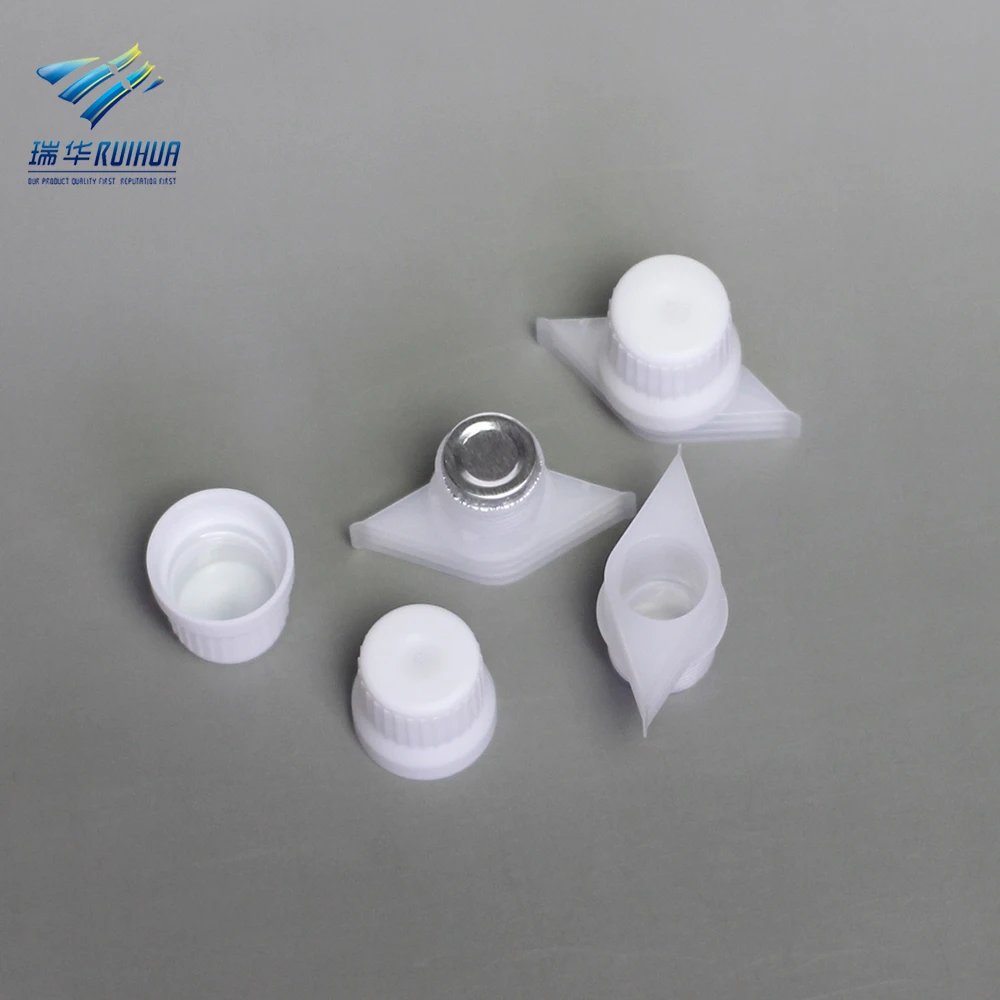 9.6mm liquid food drink pouch plastic spout cap with induction seal liner