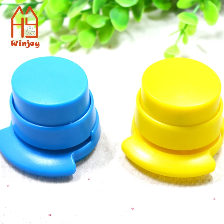 Transparent Office Stationery Promotion Round Staple-free Plastic Paper Stapler