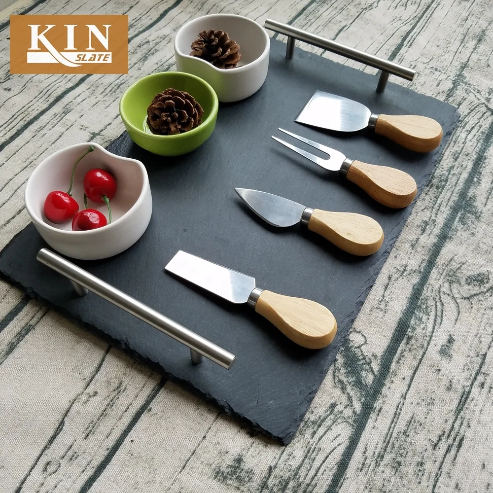 Elegant food slate tray for snack