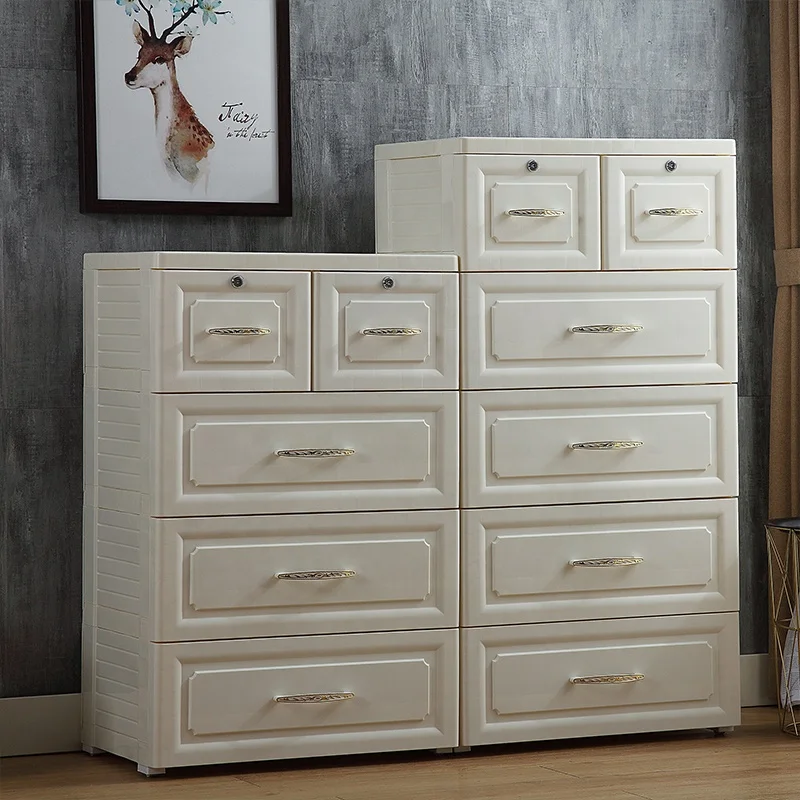 2022 New Modern Europe Style Luxury Bedroom Furniture Closet Plastic Storage Drawer