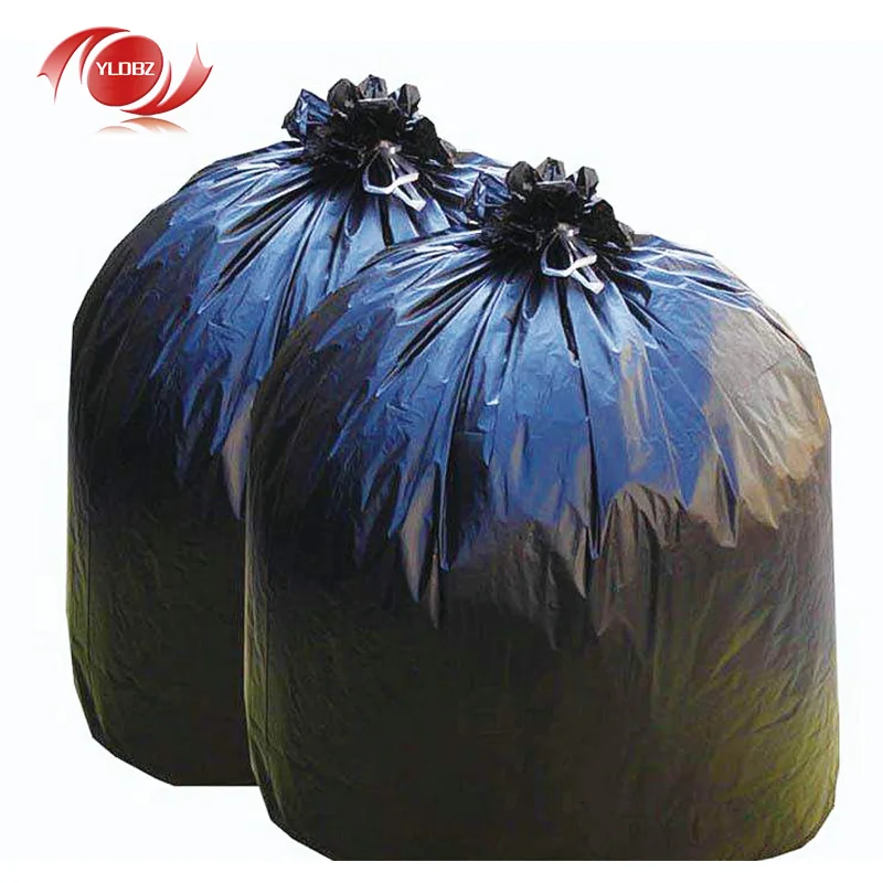 
large size black plastic poly trash garbage bag 