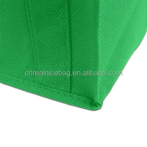 customized big size green plain printing heavy-duty polypropylene non woven fabric shopping tote bag for grocery store