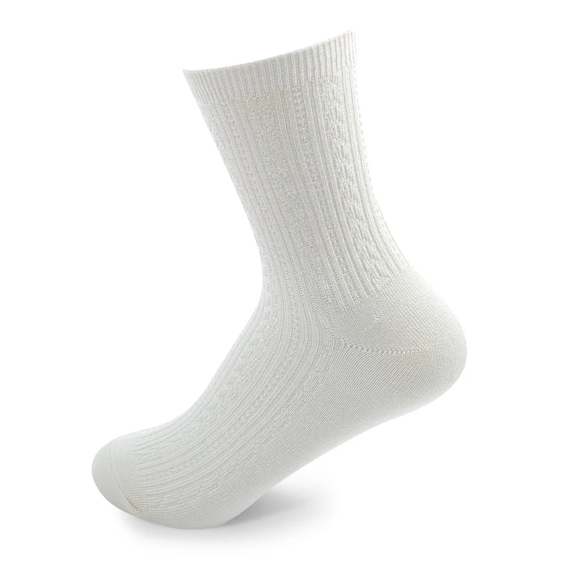
Good Quality Winter Women Bamboo Fiber Solid Double Cylinder Crew Socks 