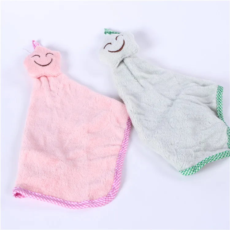 
Hot sale Baby Hand Towel Cartoon Rabbit Plush Soft Lovely Hanging Wipe Towel for Kitchen Bathroom 