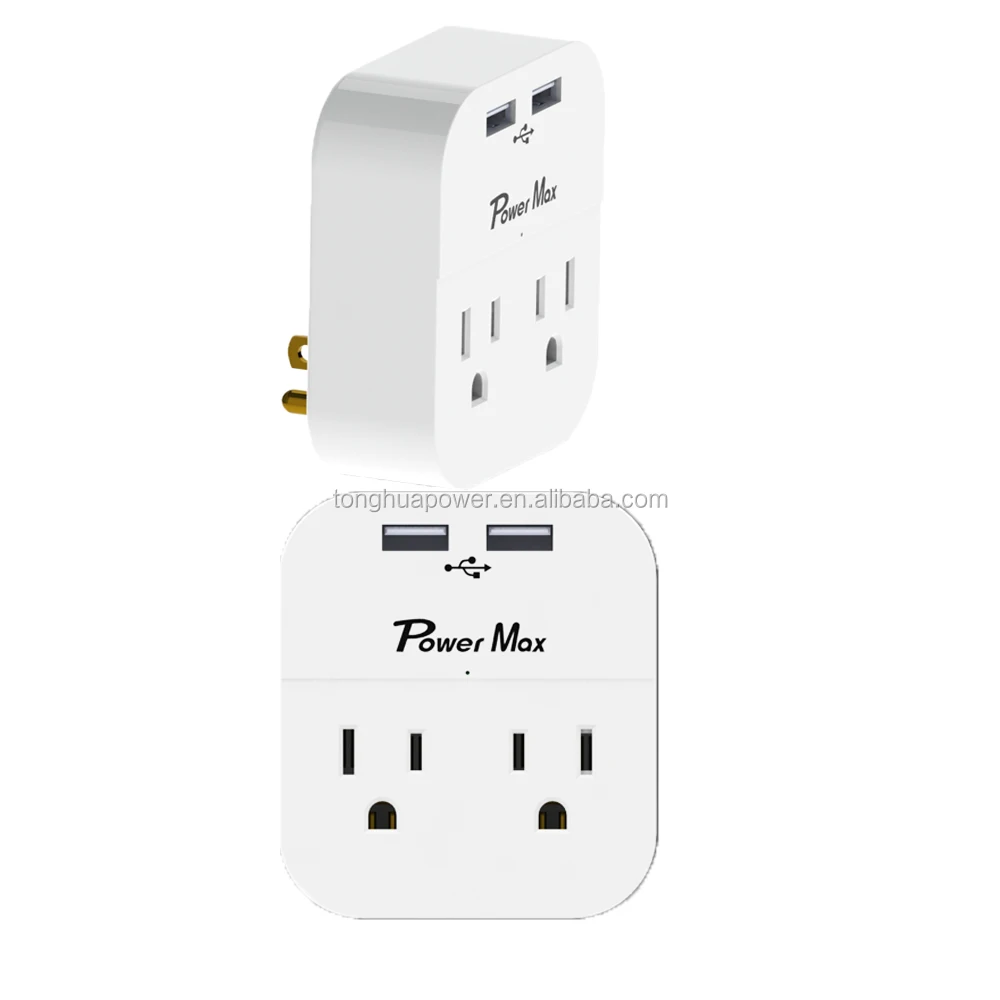 6 Outlet Swivel Surge Protector Wall Tap, 2100 Joules, White, 4 Outlet 6 ft cord made in China
