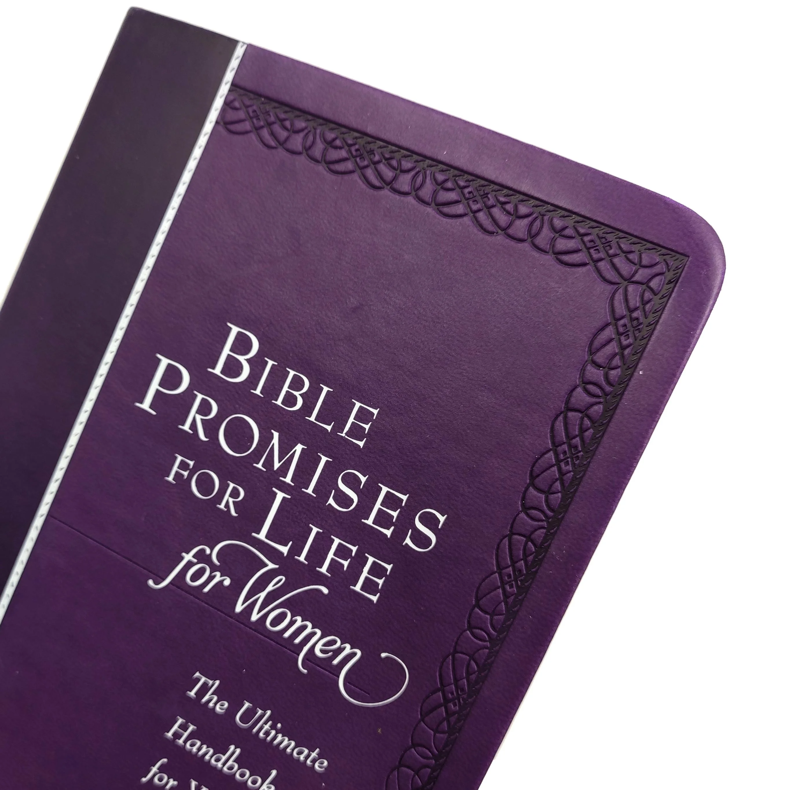 custom printing silver hot stamping logo PU leather hard cover bible promises for life