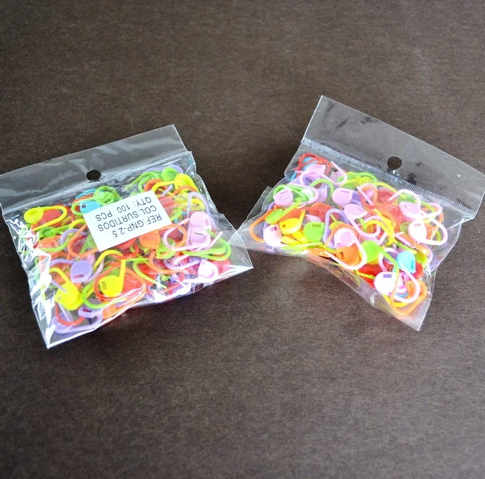 Colorful Plastic Safety Pin Stitch Marker For Knitting Needle