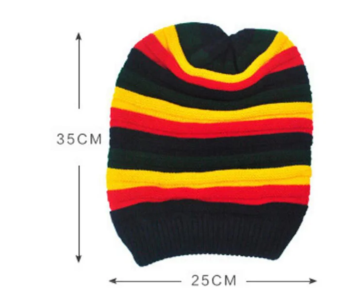 Rasta Beanie, rainbow slouch beanie, Jamaica beanie
