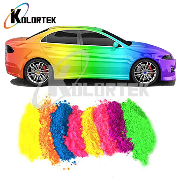 Bright neon yellow car paint pigment. fluorescent pigment neon car paint colors factory