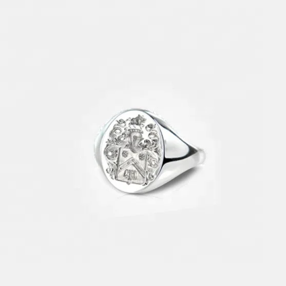 custom silver family crest signet ring