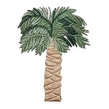 funny figure  beach and palm tree cartoon custom 3D embroidery patches