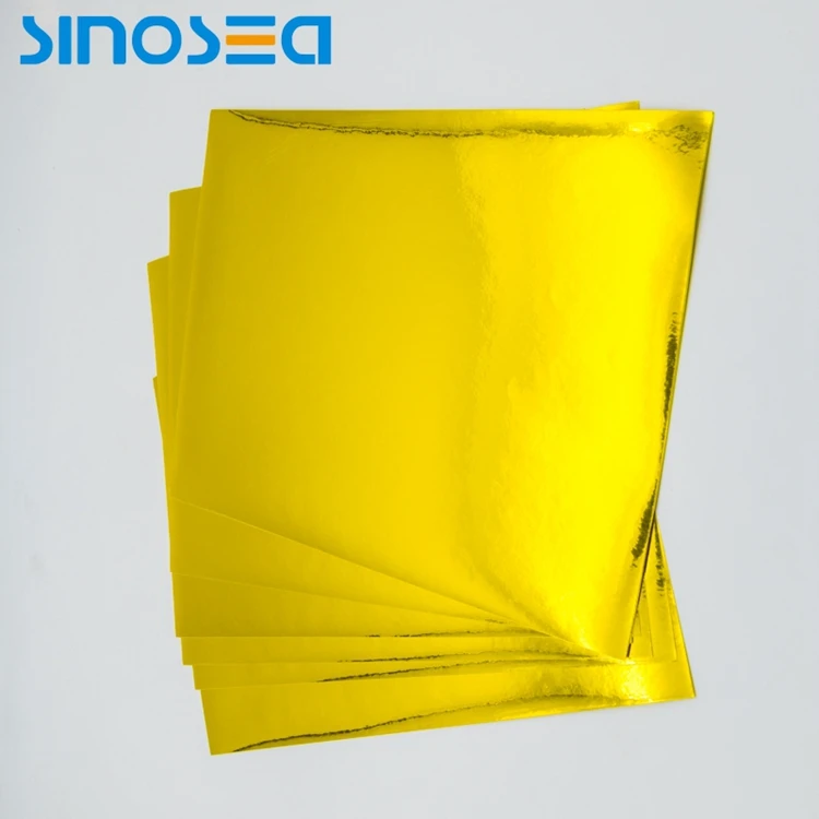 25/50/80Mic Glossy Gold/Silver PET Vinyl Self Adhesive Film Sticker