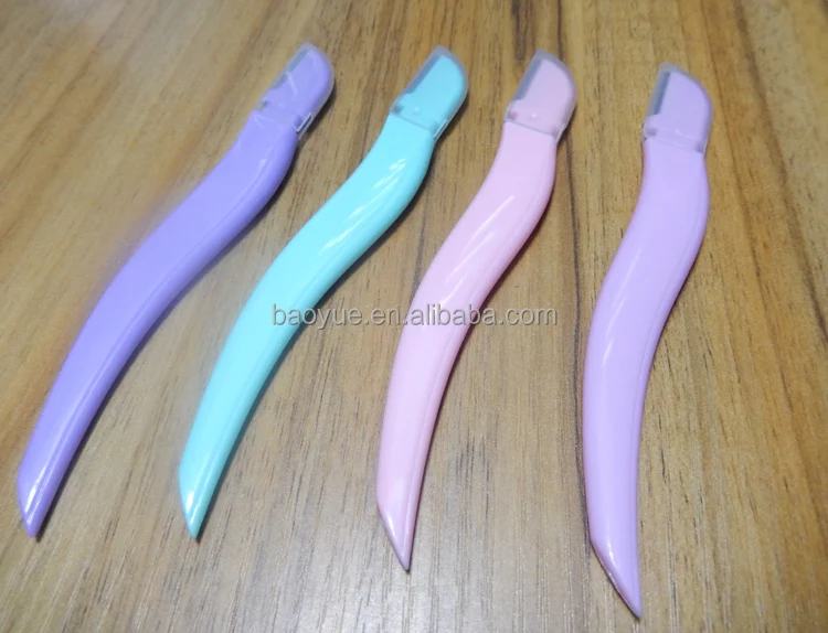 2022 hot sale girl ABS or Rubber coating grip handle eyebrow razor/good quality eyebrow knife/eyebrow trimmer