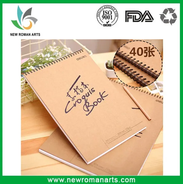 Retro Sketch Paper Blank Notebook Sketch Drawing Book Journal Personal Diary Note Stationery