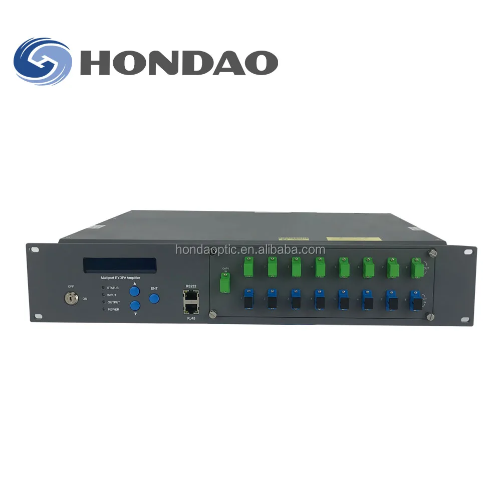 Hondao CATV 1550nm Fiber Optic Laser CATV 20dbm Signal Amplifier Dual Power Supply EDFA