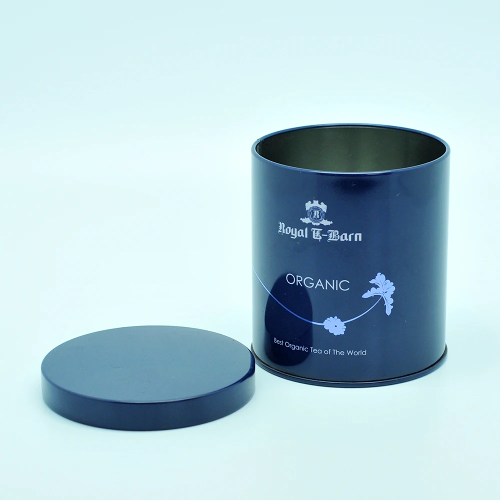 China tall round tea coffee tin box for wholesale