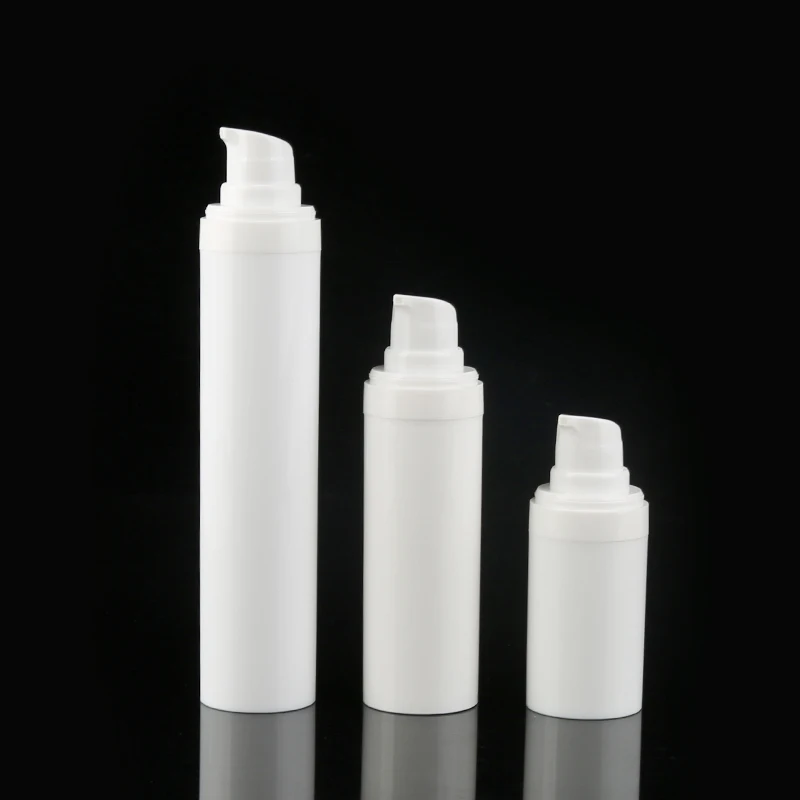 Refillable White Airless Pump Bottle 15ml 30ml 50ml  Cream Lotion Bottle For Toiletries Liquid