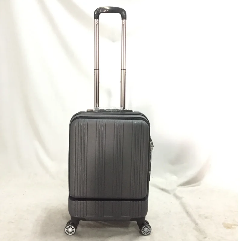 Cabin travel trolley suitcase waterproof front opening pocket abspc luggage