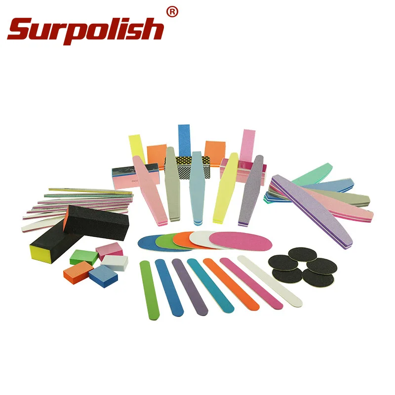 100/180 Double Disposable Nail File Emery Board Wood White Small File