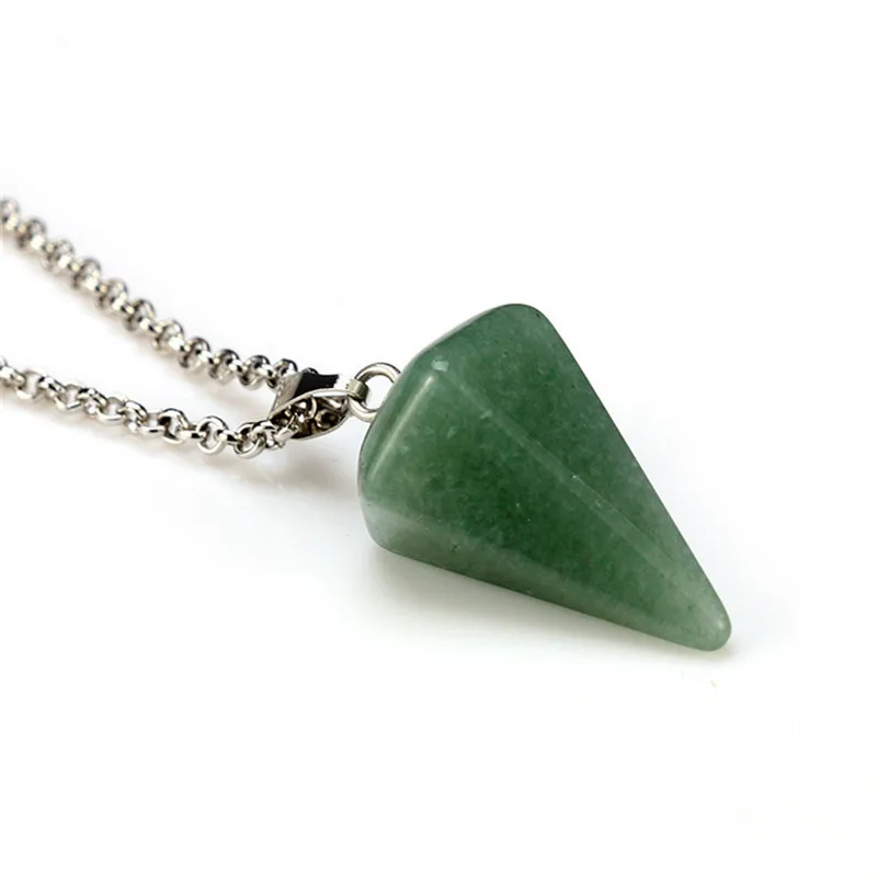 Manufacture wholesale hexagonal cone gemstone necklace semi precious stone necklace