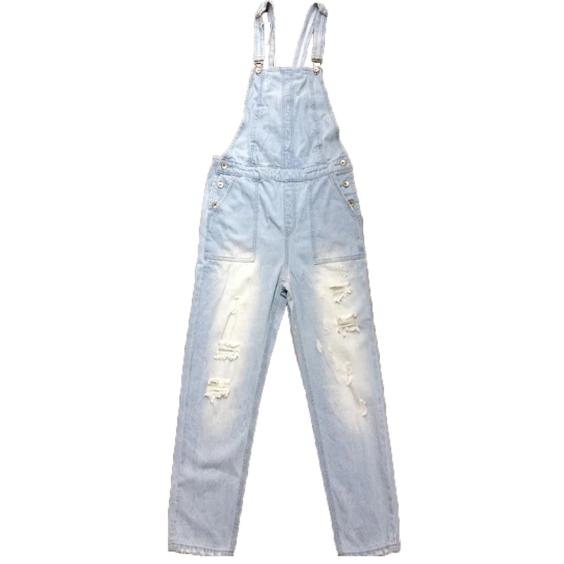 2016 korean denim pants woman suspendar jeans for ladies