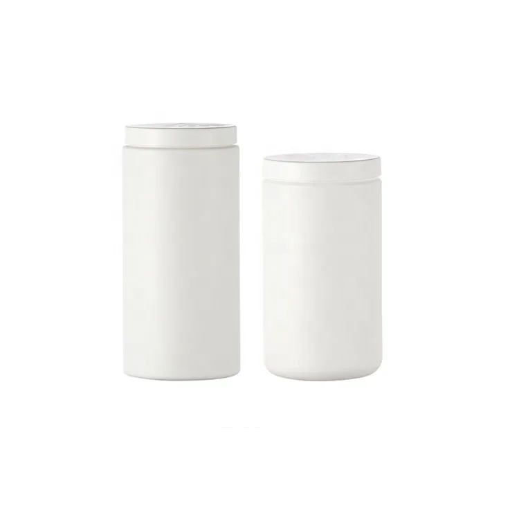 1l White Empty Cylinder Large Pickle Candy Jar Wide Mouth Plastic Jars For Food Storage Candy  Supplement Jars