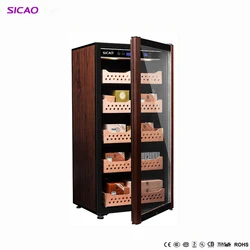 wooden luxury wholesale refrigerated storage electric automatic case gift box glass electrical electronic cigar humidor cabinet