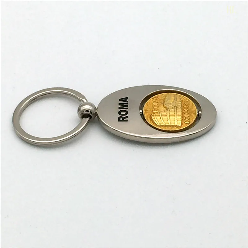 Dubai Roma city gold keychain Spain souvenirs tourist keychain