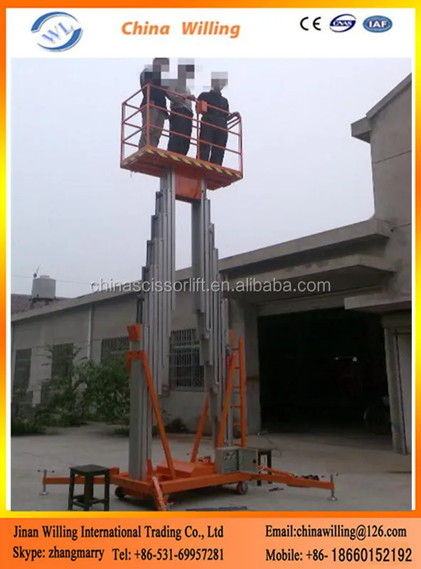 14m Mobile Telescopic Vertical Manlift for Sale