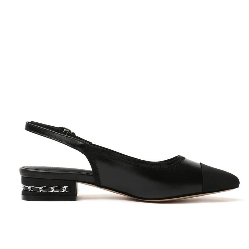 WETKISS Wholesale 2019 Spring Plus Size 43 Genuine Leather Pumps Shoes Low Chunky Heels Pumps Shoes Slingbacks Pumps for Women