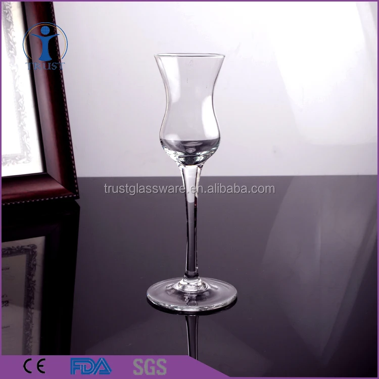 China Factory Manufacturer 60ml long stem Home Bar Hand Blown Clear Mini Wine Glass Shot Glass