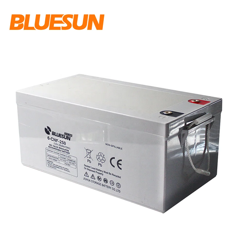 Bluesun gel battery 12V 200Ah 250Ah front terminal rechargeable storage battery for solar UPS