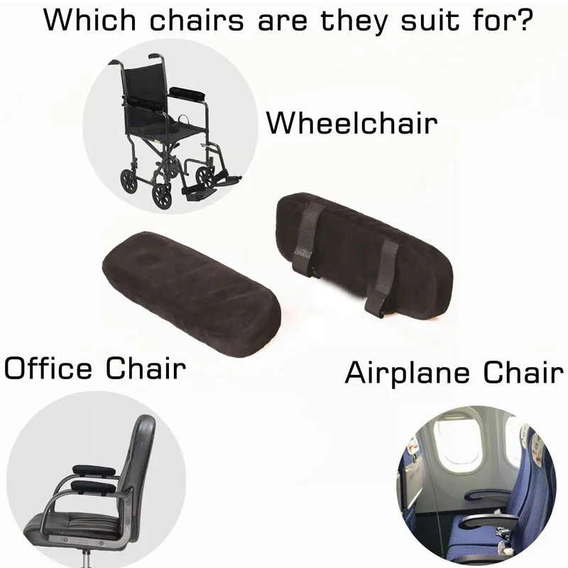 Set Of 2 Pieces Memory Foam Cover for Chair Armrests Pillow - Office Desk Chair Armrest Cushion Armrest Pad