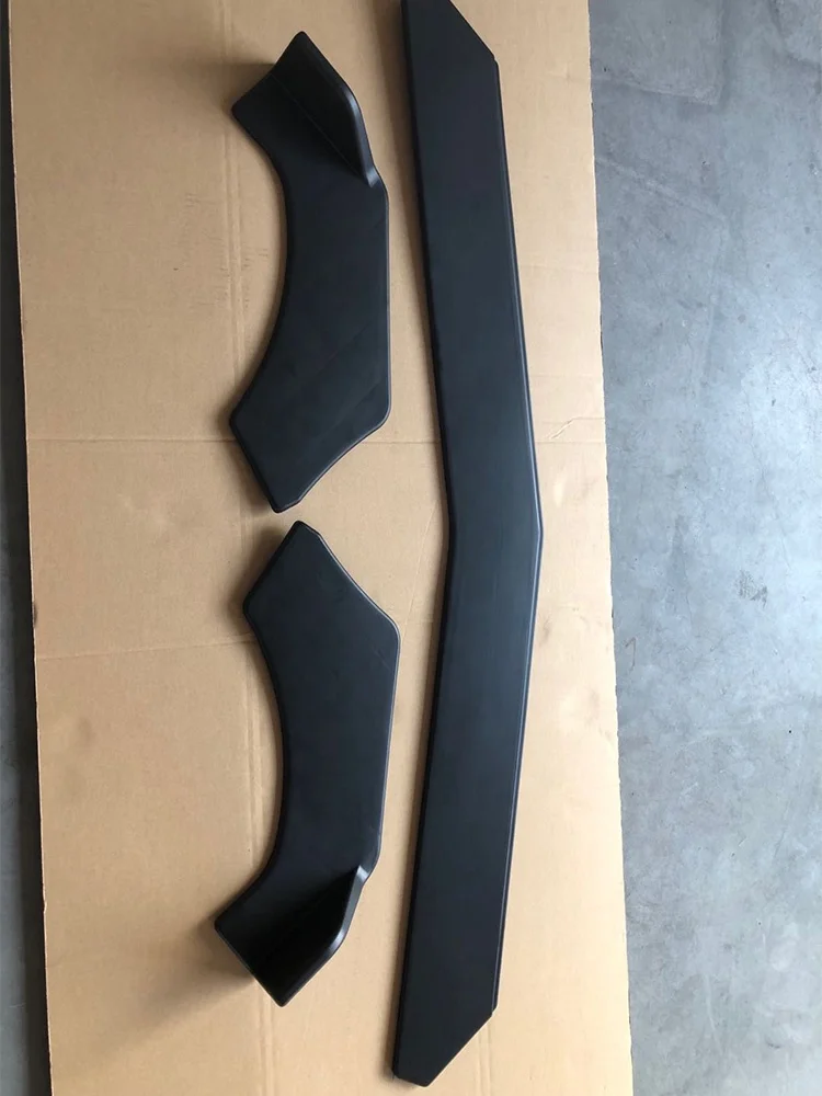 Universal Type Matte Black 3pcs Front Bumper Lip Spoiler Protection Cover Fit for All Cars