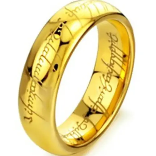 
New Hot The Lord of the Rings Tungsten Ring Gold Color Ring Men and Women Gifts Wedding Jewelry 