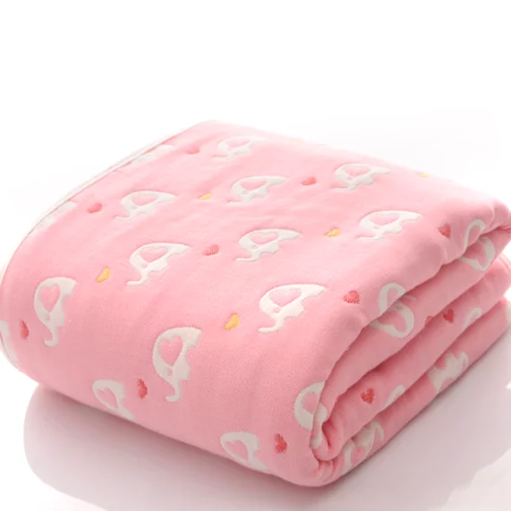 6Layer Toddler Blanket-Muslin Cotton Jacquard Bed Blankets-Lightweight Thermal Baby Blanket