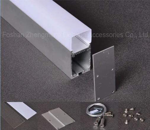 35*75mm thickness U diffuser with extruded aluminum profile for recessed insert type or screwed led linear lighting