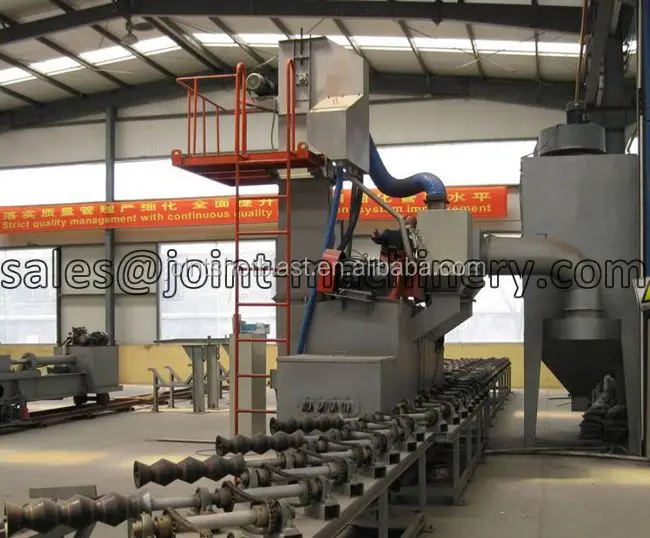 
qgw720 steel pipe sand blasting and painting equipment 