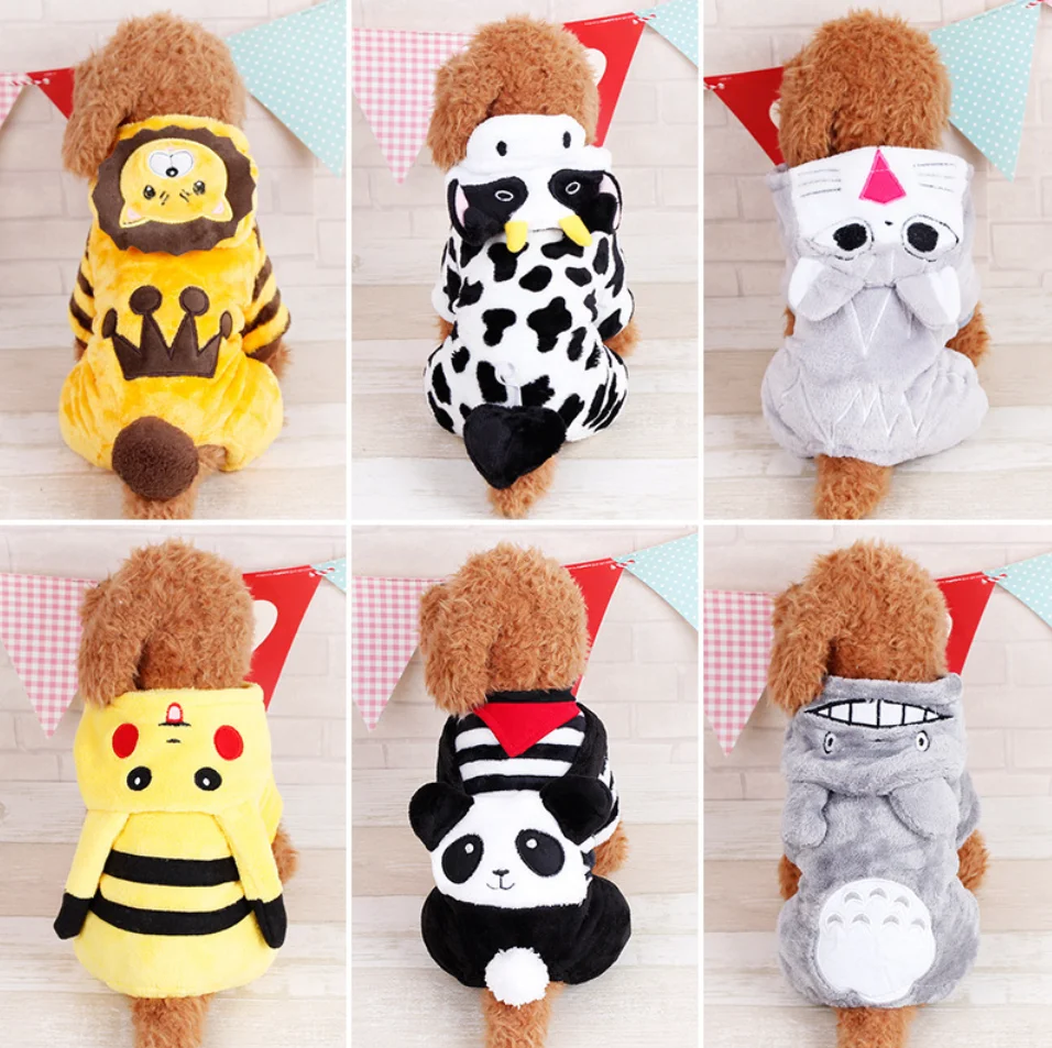 Lovely Design Pet Clothes Ten Style To Choose Coral Fleece Dog Clothes Winter