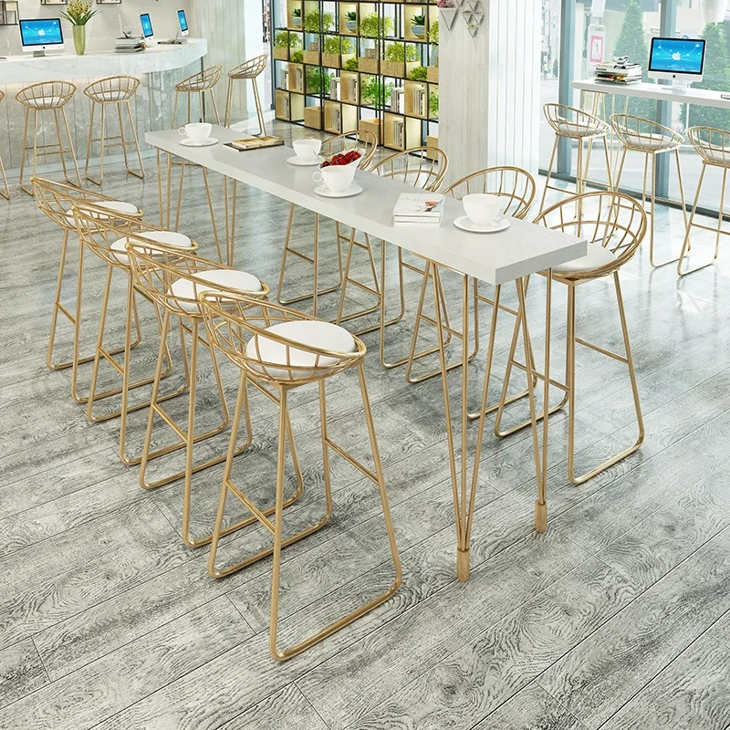 Cheap Artificial Marble Pub Coffee Juice Shop Buffet Wine Bar Counter Bar Table Set