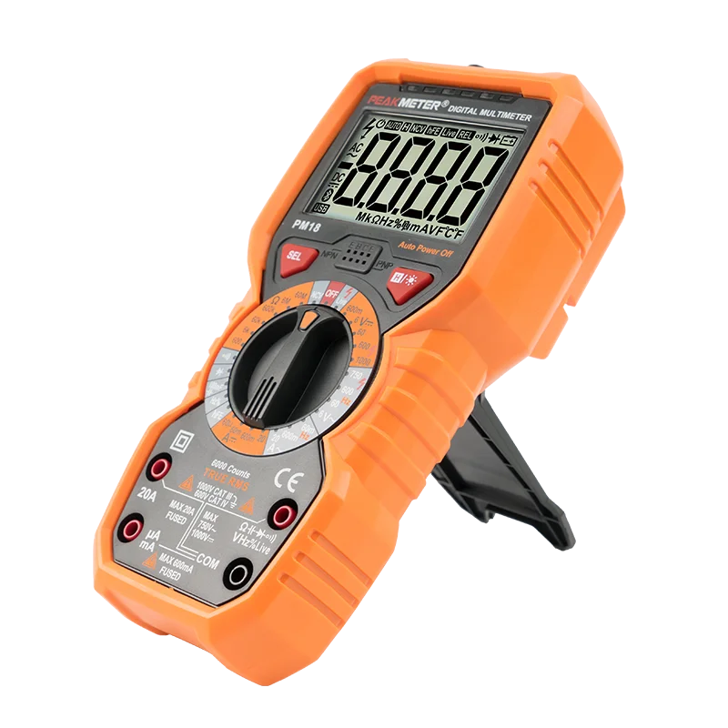 Peakmeter PM18 Trms multimeter True RMS Handheld Digital AC / DC Voltage Resistance Measurement