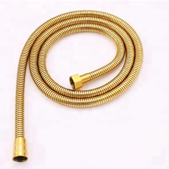 1.5m Flexible Brass Material Chrome Shower Head Double Tube Gold Flexible Hose
