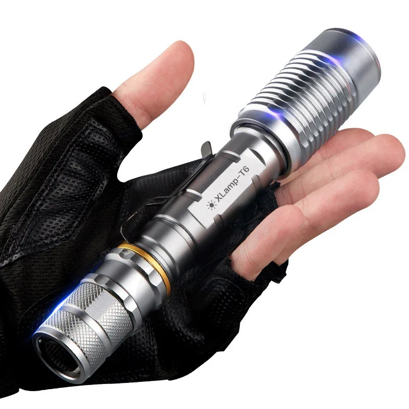 
LED Flashlight XML-T6 1000Lumen Aluminum waterproof 18650 Battery Type 5 Mode Tactical Torch Light 