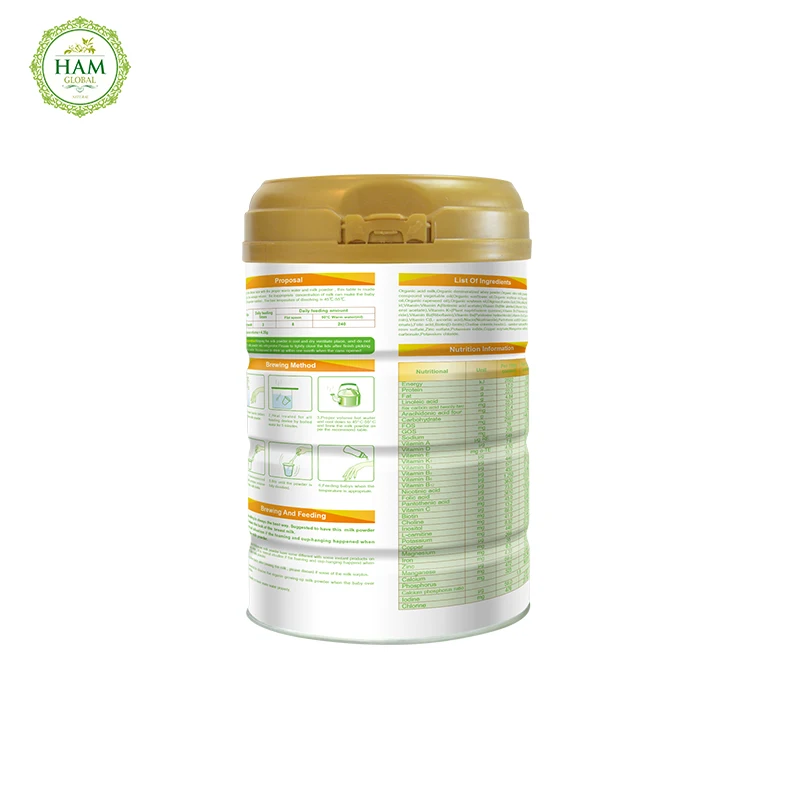 Healthy organic growing-up formula milk powder